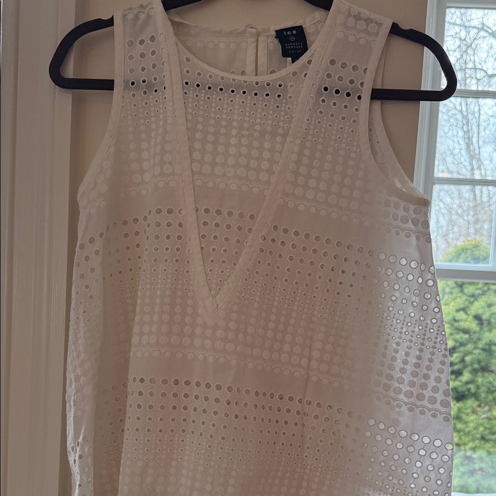 Barneys New York CO-OP White Eyelet Blouse
